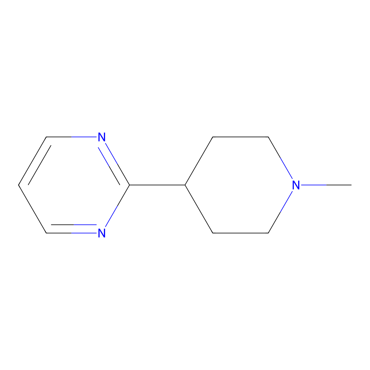 2-(1-Methylpiperidin-4-yl)pyrimidine molecular structure, CAS 1630799-55-1