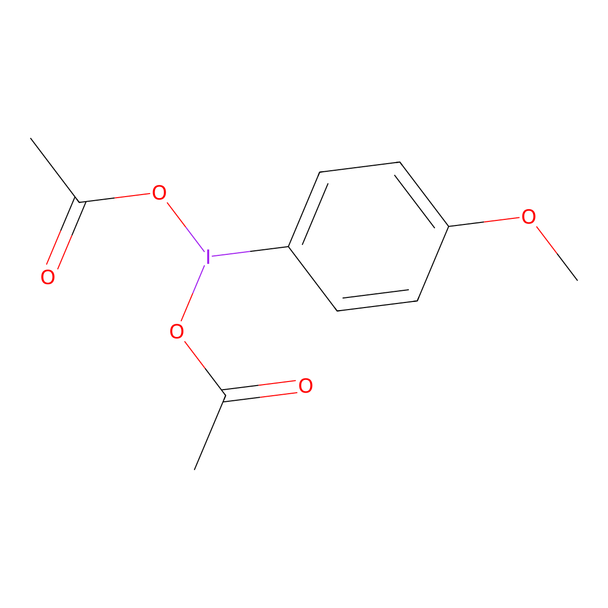 (4-Methoxyphenyl)-L3-iodanediyl diacetate molecular structure, CAS 16308-14-8