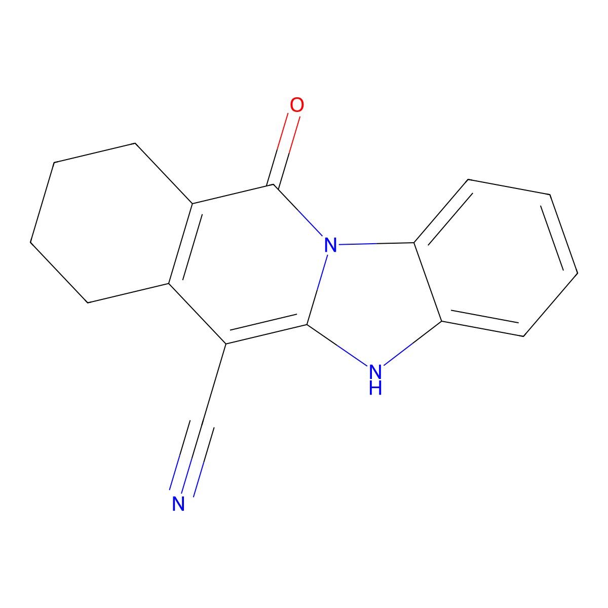 11-Oxo-5,7,8,9,10,11-hexahydrobenzimidazo[1,2-b]isoquinoline-6-carbonitrile molecular structure, CAS 163080-49-7