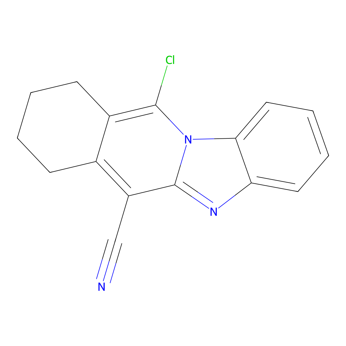 11-Chloro-7,8,9,10-tetrahydrobenzimidazo[1,2-b]isoquinoline-6-carbonitrile molecular structure, CAS 163080-53-3