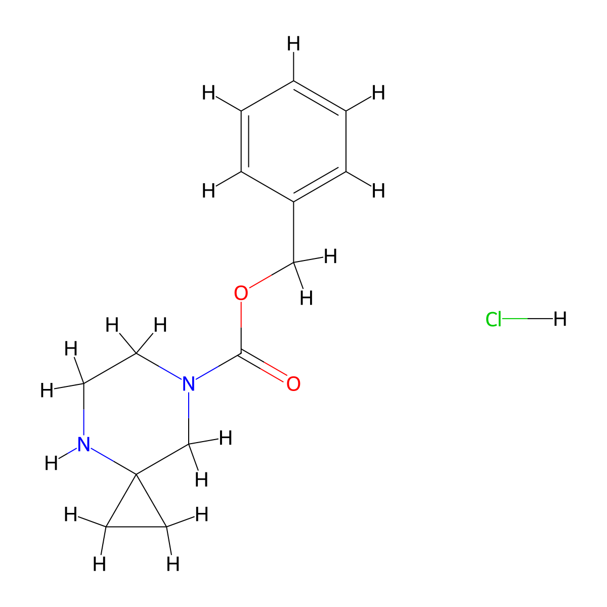 Benzyl 4,7-diazaspiro[2.5]octane-7-carboxylate hydrochloride molecular structure, CAS 1630807-17-8