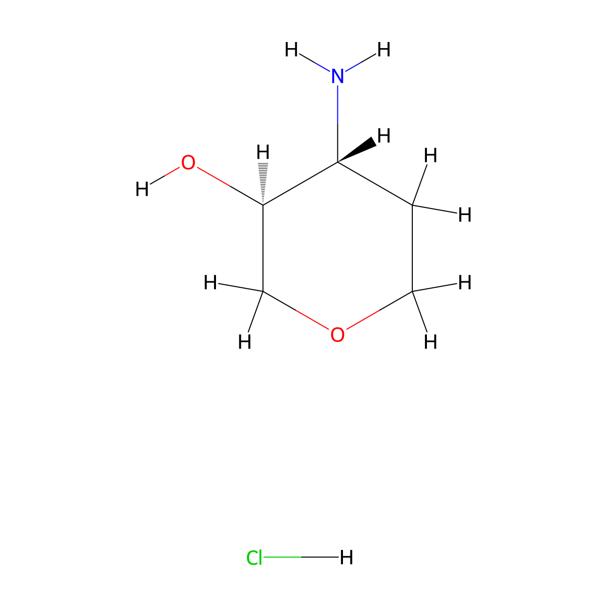 (3S,4R)-4-aminooxan-3-ol hydrochloride molecular structure, CAS 1630815-44-9