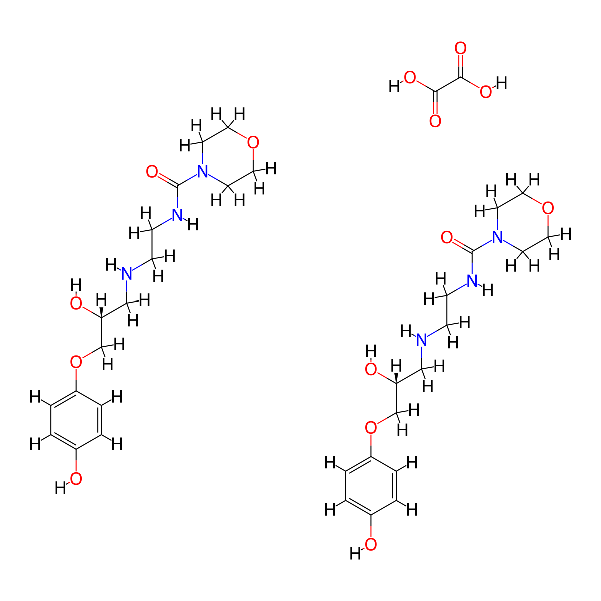 (R)-N-(2-((2-Hydroxy-3-(4-hydroxyphenoxy)propyl)amino)ethyl)morpholine-4-carboxamide oxalate(2:1) molecular structure, CAS 1630815-47-2