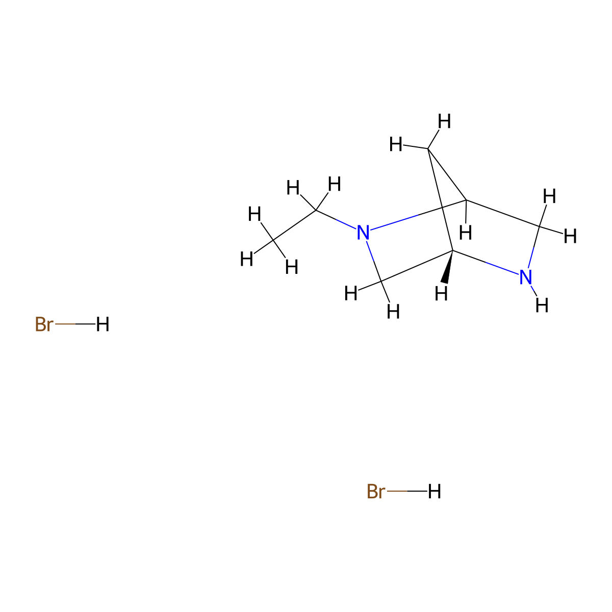 (4S)-2-ethyl-2,5-diazabicyclo[2.2.1]heptane dihydrobromide molecular structure, CAS 1630818-55-1