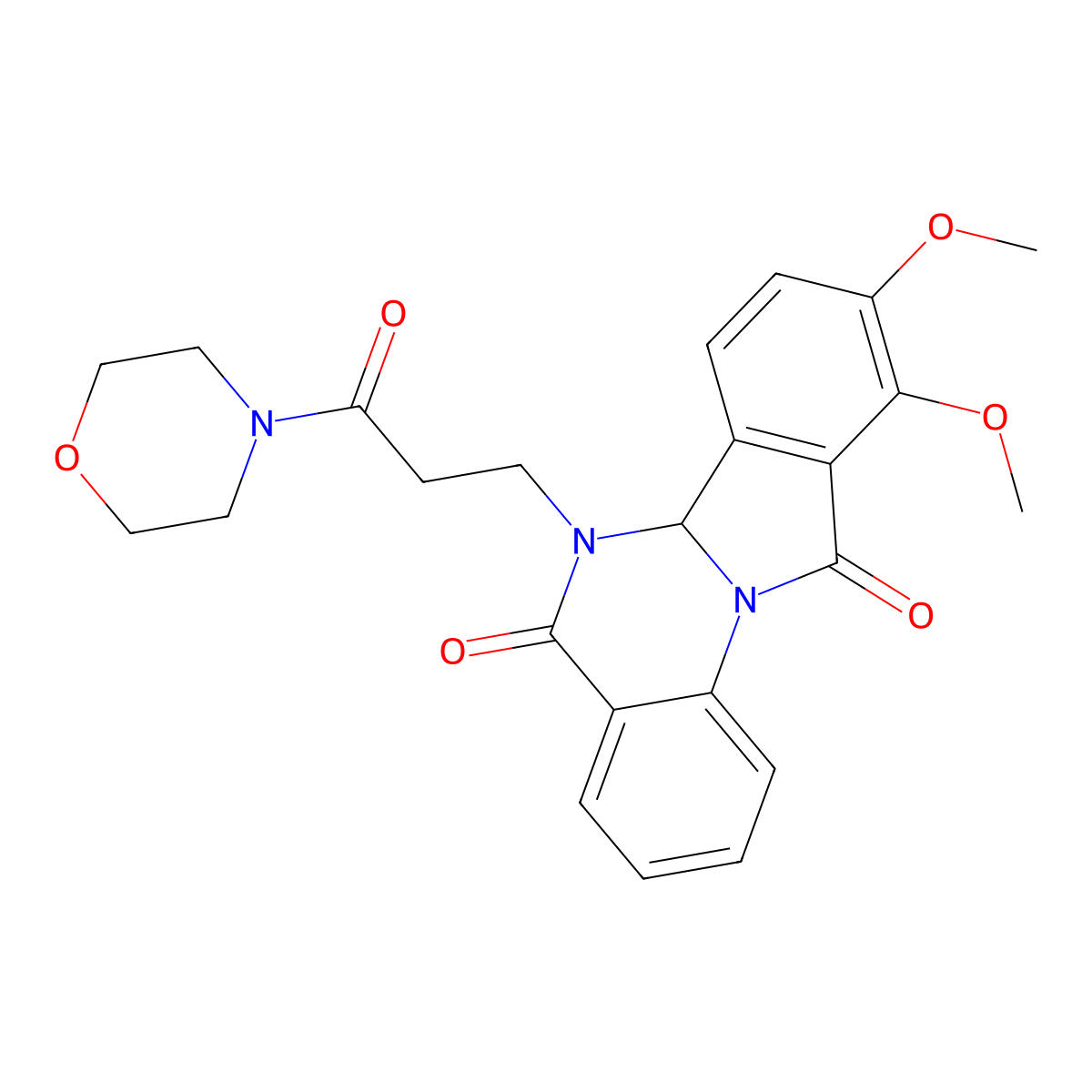 9,10-Dimethoxy-6-[3-(morpholin-4-yl)-3-oxopropyl]-6,6a-dihydroisoindolo[2,1-a]quinazoline-5,11-dione molecular structure, CAS 1630822-72-8