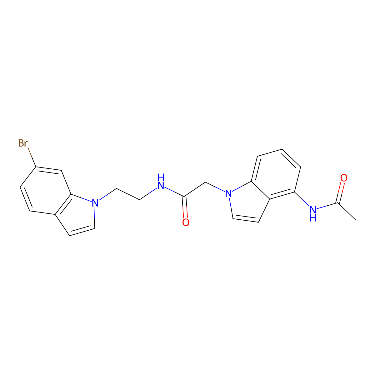 2-[4-(acetylamino)-1H-indol-1-yl]-N-[2-(6-bromo-1H-indol-1-yl)ethyl]acetamide molecular structure, CAS 1630822-97-7