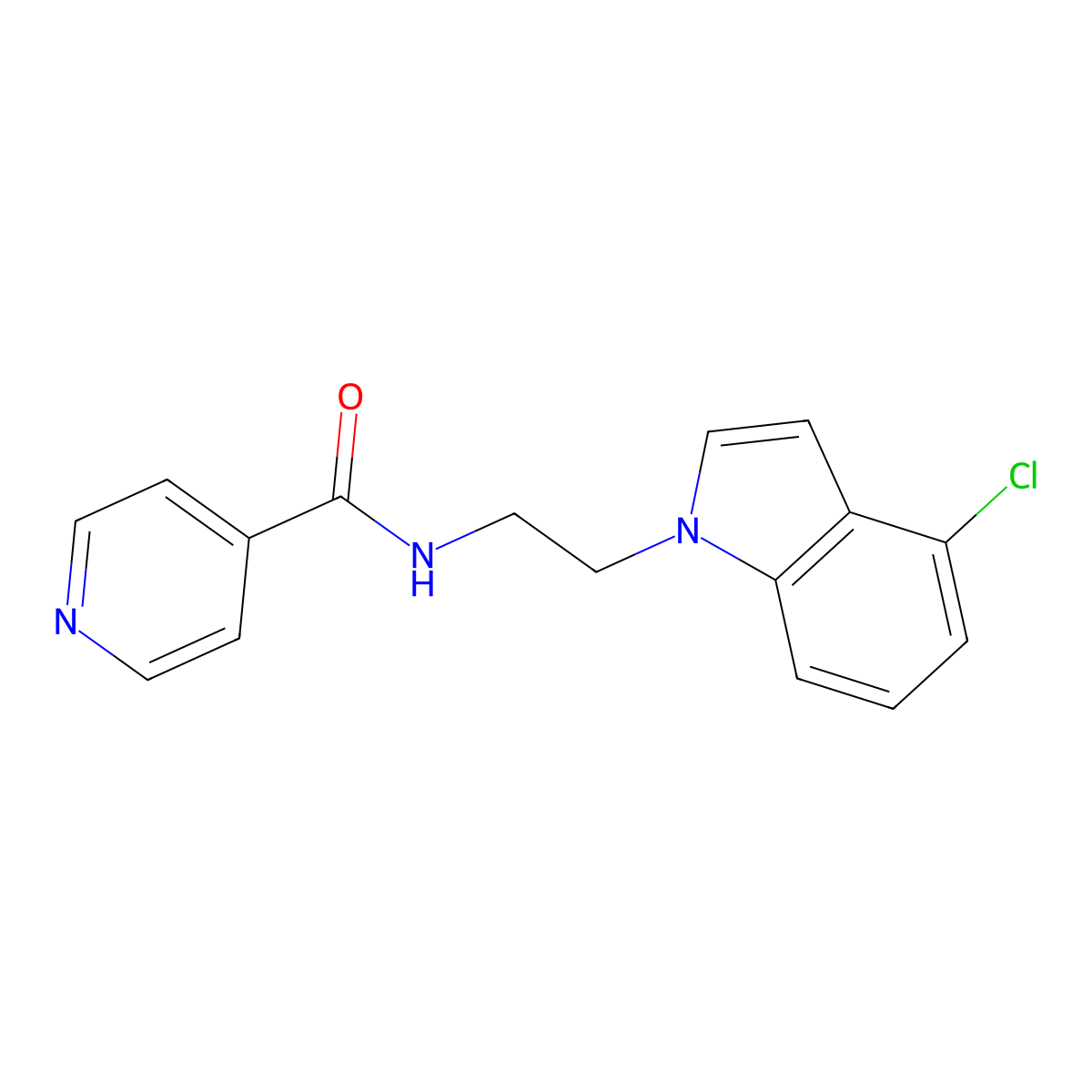 N-[2-(4-chloro-1H-indol-1-yl)ethyl]isonicotinamide molecular structure, CAS 1630823-05-0