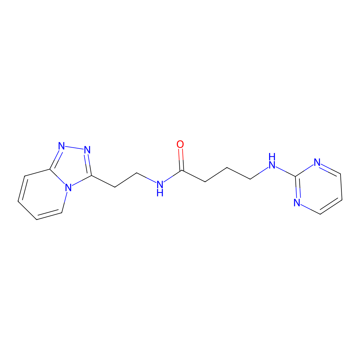 4-(2-pyrimidinylamino)-N-(2-[1,2,4]triazolo[4,3-a]pyridin-3-ylethyl)butanamide molecular structure, CAS 1630823-18-5