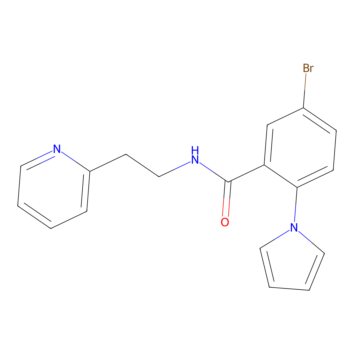 5-bromo-N-[2-(2-pyridyl)ethyl]-2-(1H-pyrrol-1-yl)benzamide molecular structure, CAS 1630823-70-9