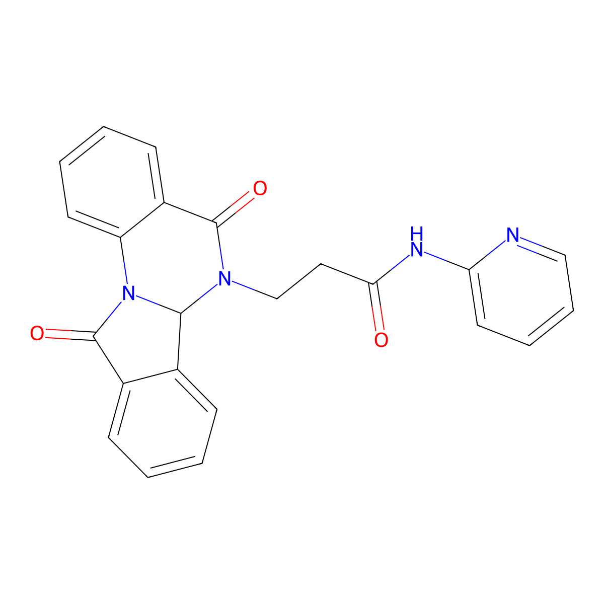 3-(5,11-dioxo-6a,11-dihydroisoindolo[2,1-a]quinazolin-6(5H)-yl)-N-(pyridin-2-yl)propanamide molecular structure, CAS 1630823-73-2