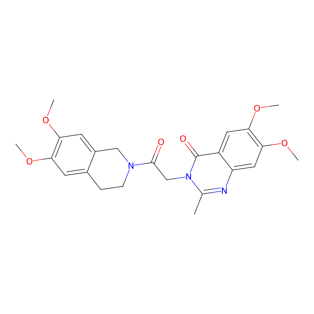 3-[2-(6,7-dimethoxy-3,4-dihydroisoquinolin-2(1H)-yl)-2-oxoethyl]-6,7-dimethoxy-2-methylquinazolin-4(3H)-one molecular structure, CAS 1630826-30-0