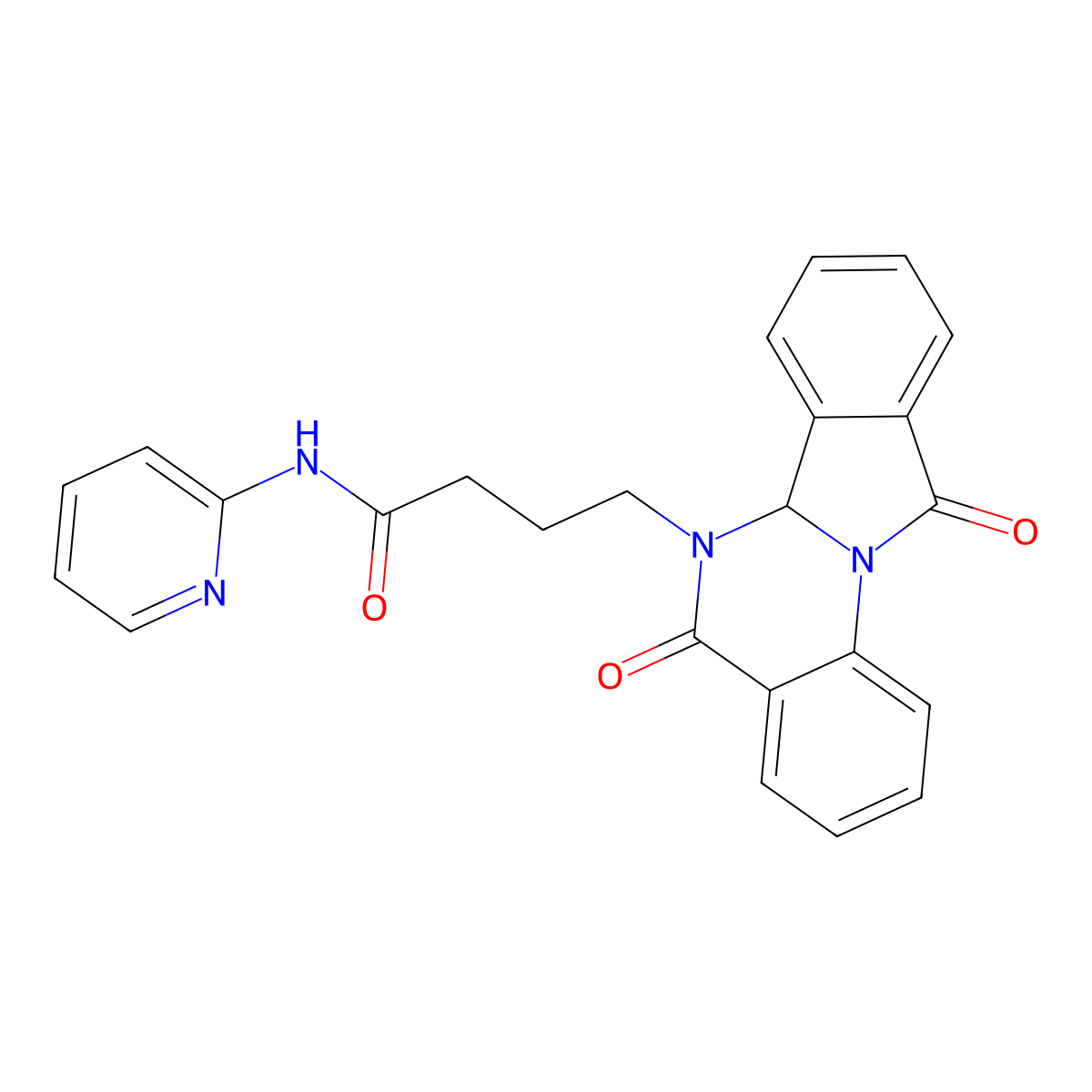 4-(5,11-dioxo-6a,11-dihydroisoindolo[2,1-a]quinazolin-6(5H)-yl)-N-(pyridin-2-yl)butanamide molecular structure, CAS 1630826-33-3