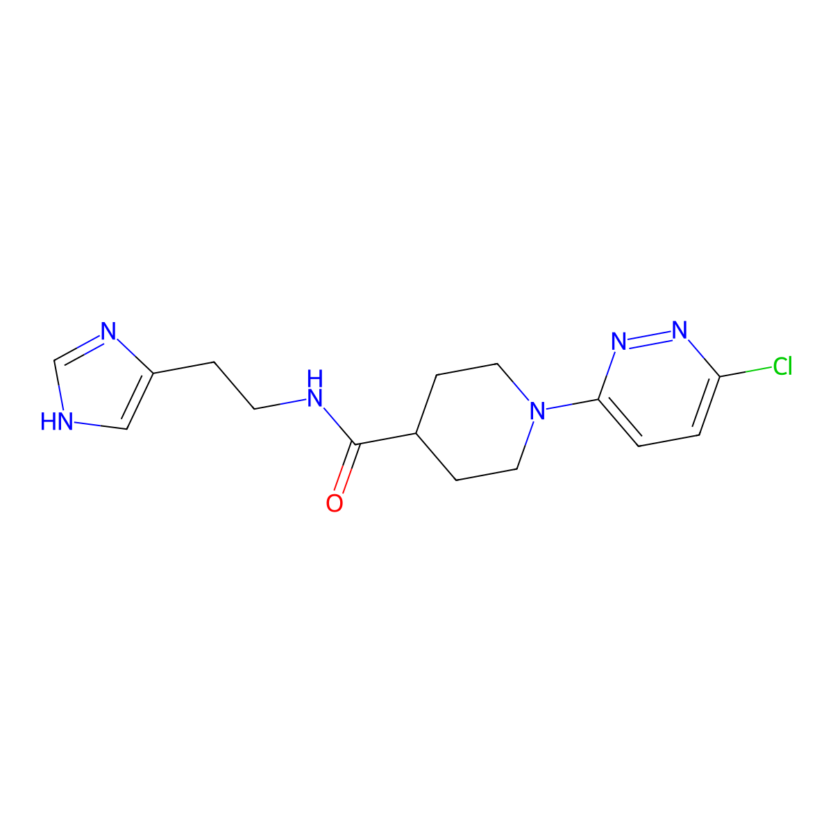 1-(6-chloropyridazin-3-yl)-N-[2-(1H-imidazol-4-yl)ethyl]piperidine-4-carboxamide molecular structure, CAS 1630826-45-7