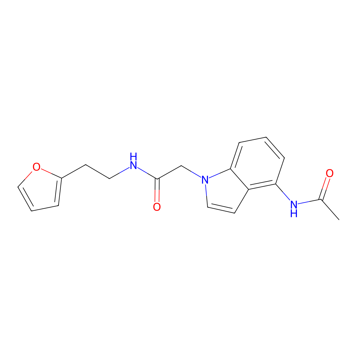 2-[4-(acetylamino)-1H-indol-1-yl]-N-[2-(furan-2-yl)ethyl]acetamide molecular structure, CAS 1630826-55-9