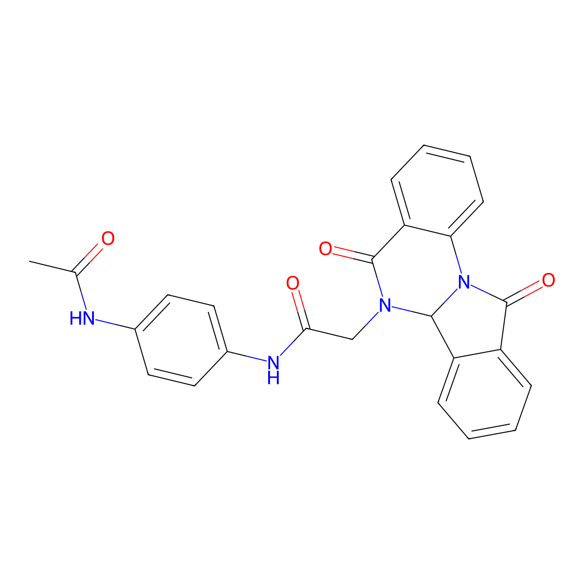 N-[4-(acetylamino)phenyl]-2-(5,11-dioxo-6a,11-dihydroisoindolo[2,1-a]quinazolin-6(5H)-yl)acetamide molecular structure, CAS 1630826-73-1
