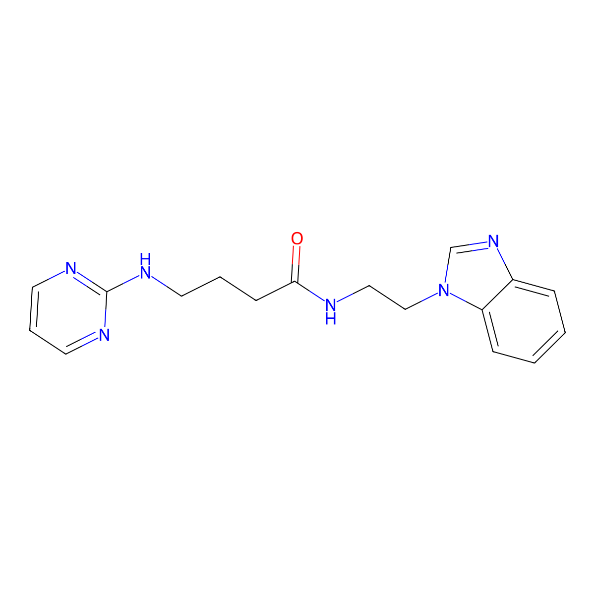 N-[2-(1H-1,3-benzimidazol-1-yl)ethyl]-4-(2-pyrimidinylamino)butanamide molecular structure, CAS 1630827-23-4