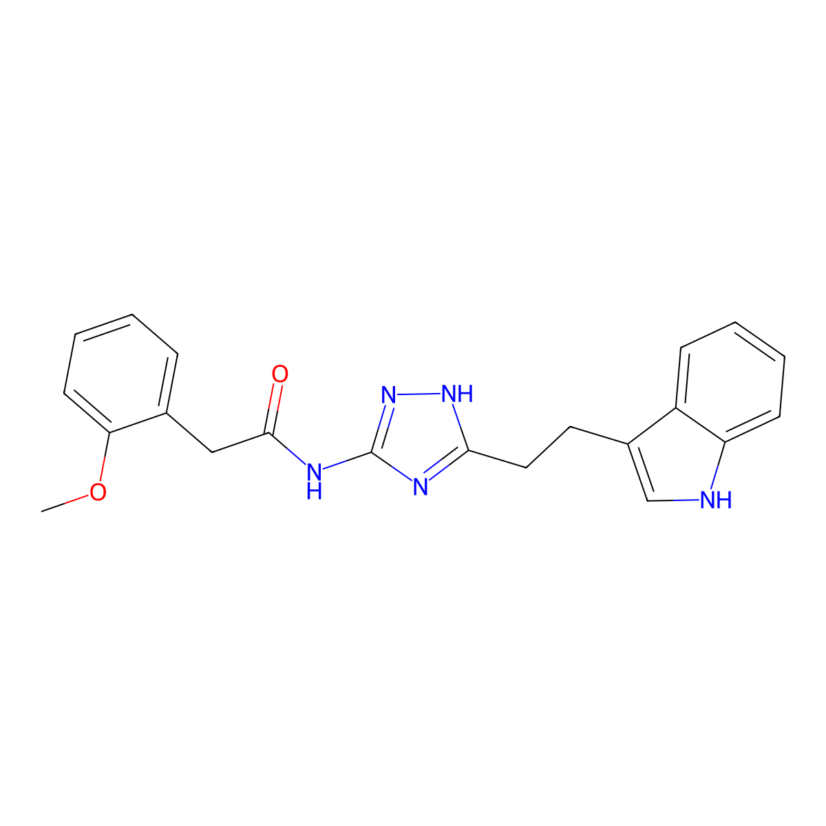 N-{3-[2-(1H-indol-3-yl)ethyl]-1H-1,2,4-triazol-5-yl}-2-(2-methoxyphenyl)acetamide molecular structure, CAS 1630827-49-4