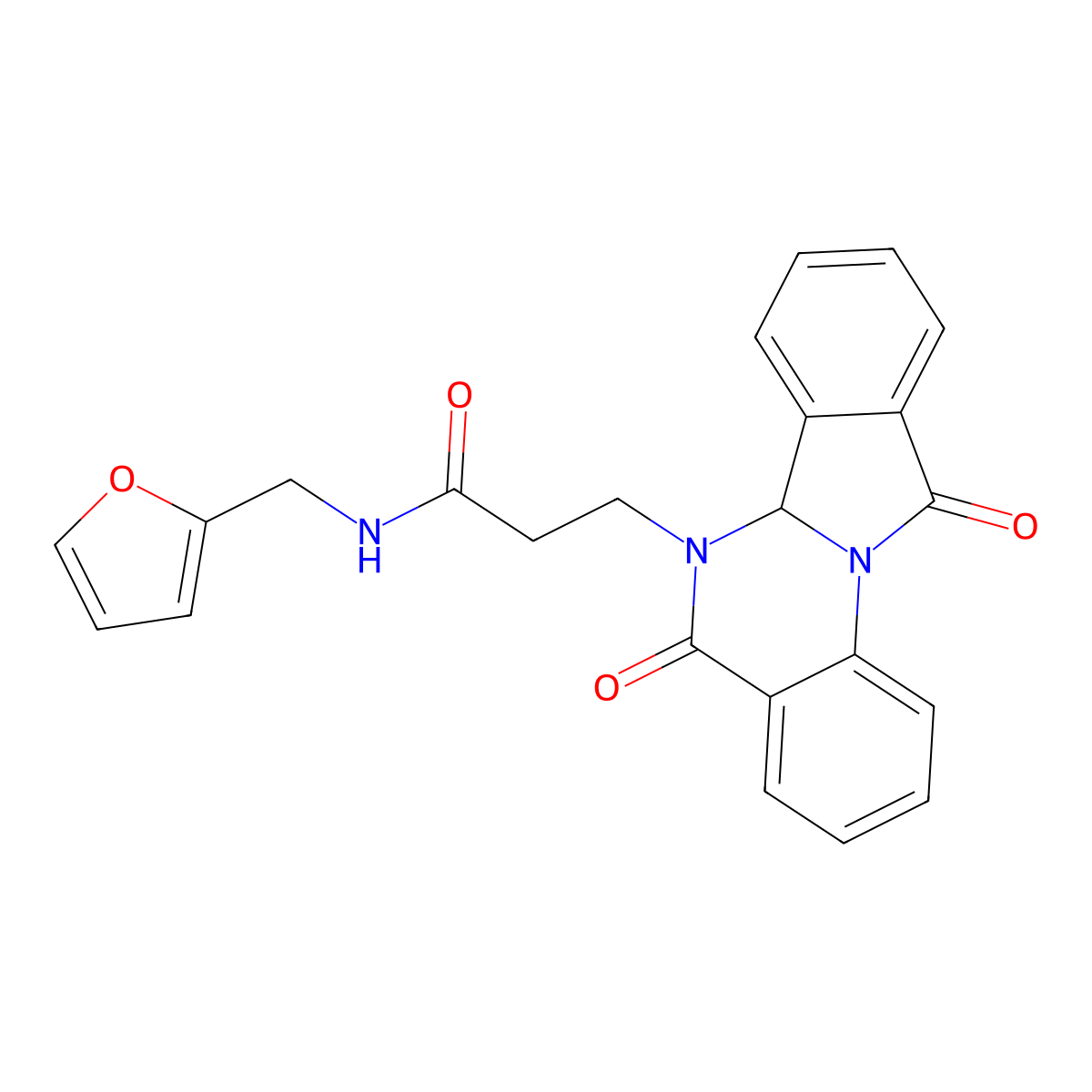 3-(5,11-dioxo-6a,11-dihydroisoindolo[2,1-a]quinazolin-6(5H)-yl)-N-(furan-2-ylmethyl)propanamide molecular structure, CAS 1630827-52-9