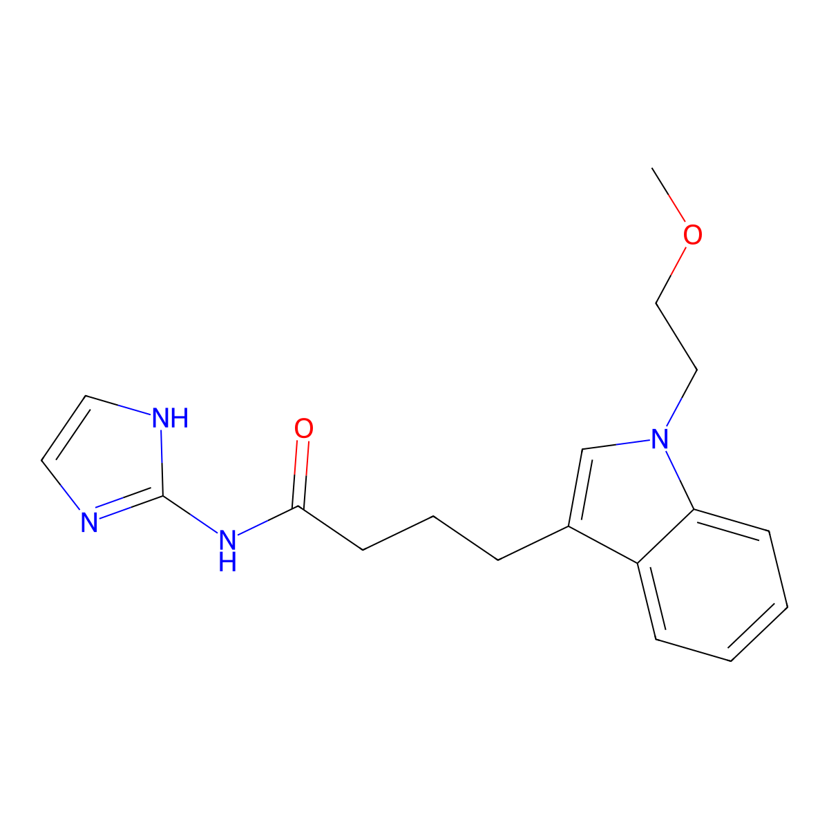 N-(1H-imidazol-2-yl)-4-[1-(2-methoxyethyl)-1H-indol-3-yl]butanamide molecular structure, CAS 1630827-74-5
