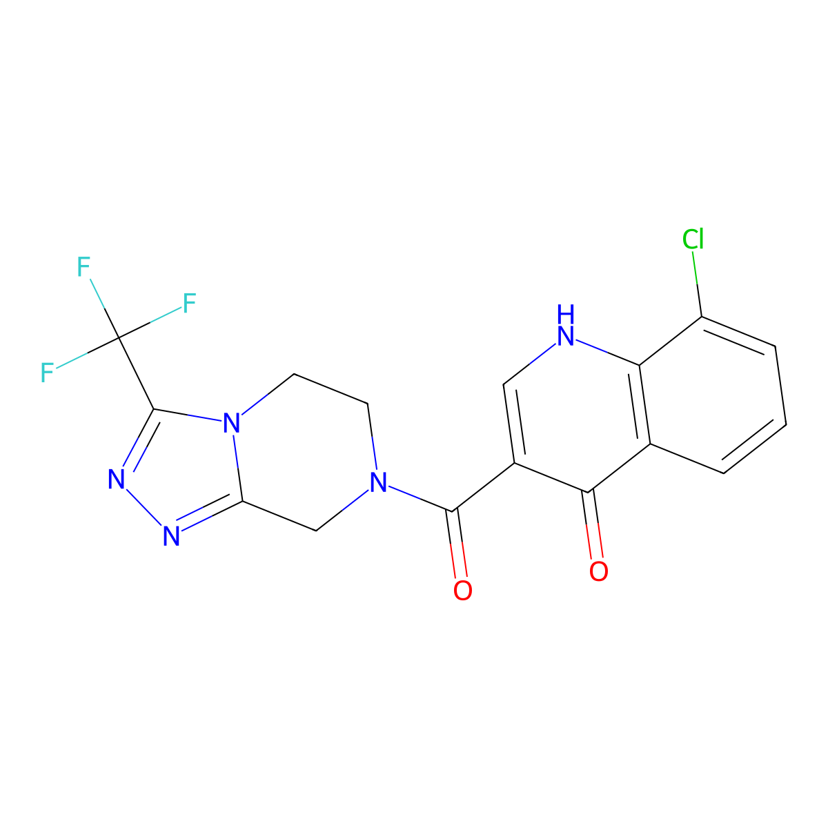 (8-chloro-4-hydroxyquinolin-3-yl)[3-(trifluoromethyl)-5,6-dihydro[1,2,4]triazolo[4,3-a]pyrazin-7(8H)-yl]methanone molecular structure, CAS 1630827-76-7