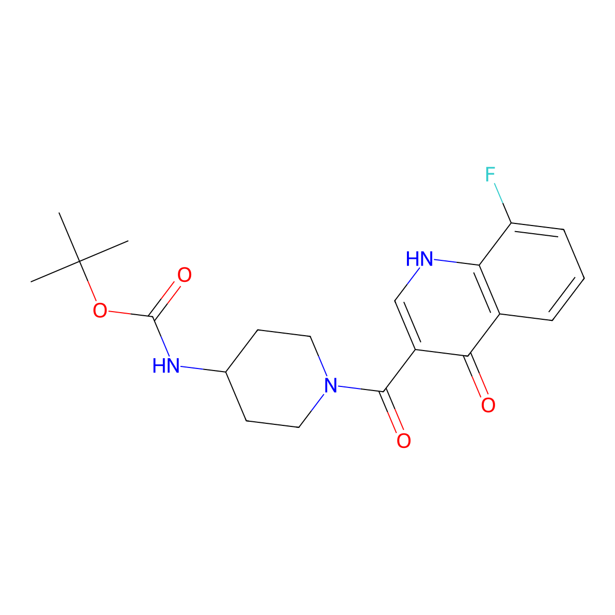 Tert-butyl {1-[(8-fluoro-4-hydroxyquinolin-3-yl)carbonyl]piperidin-4-yl}carbamate molecular structure, CAS 1630827-95-0