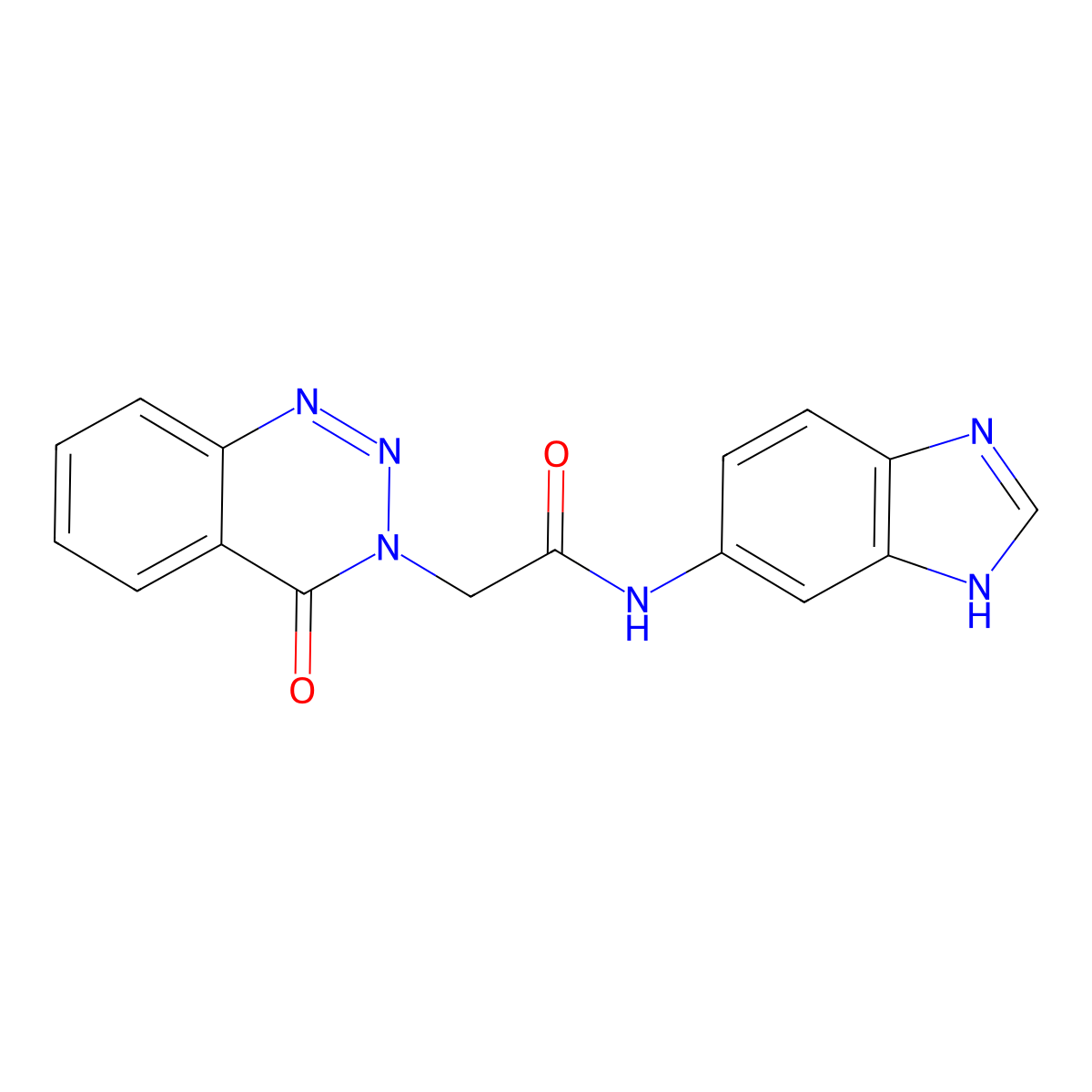 N-(1H-benzimidazol-6-yl)-2-(4-oxo-1,2,3-benzotriazin-3(4H)-yl)acetamide molecular structure, CAS 1630828-13-5