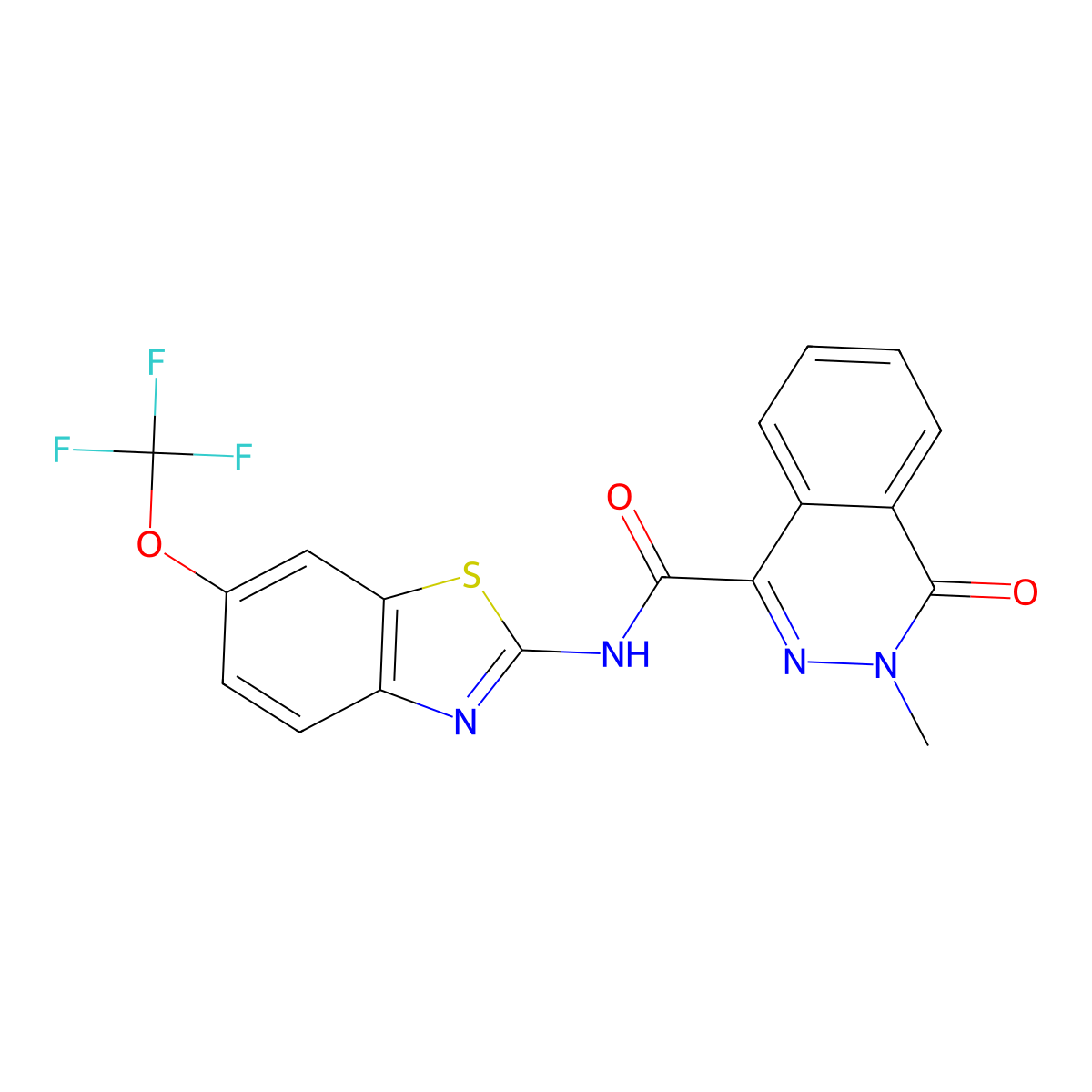 3-methyl-4-oxo-N-[6-(trifluoromethoxy)-1,3-benzothiazol-2-yl]-3,4-dihydrophthalazine-1-carboxamide molecular structure, CAS 1630831-08-1