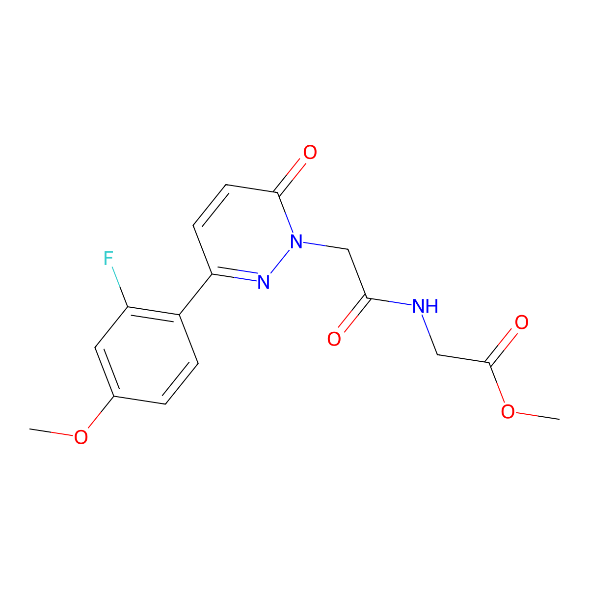 methyl N-{[3-(2-fluoro-4-methoxyphenyl)-6-oxopyridazin-1(6H)-yl]acetyl}glycinate molecular structure, CAS 1630831-35-4