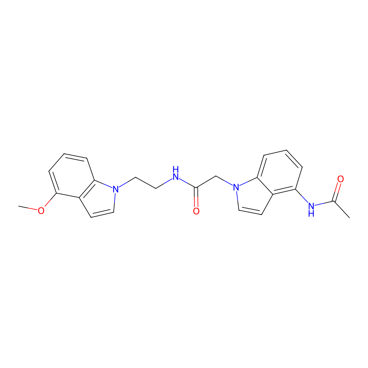2-[4-(acetylamino)-1H-indol-1-yl]-N-[2-(4-methoxy-1H-indol-1-yl)ethyl]acetamide molecular structure, CAS 1630831-42-3