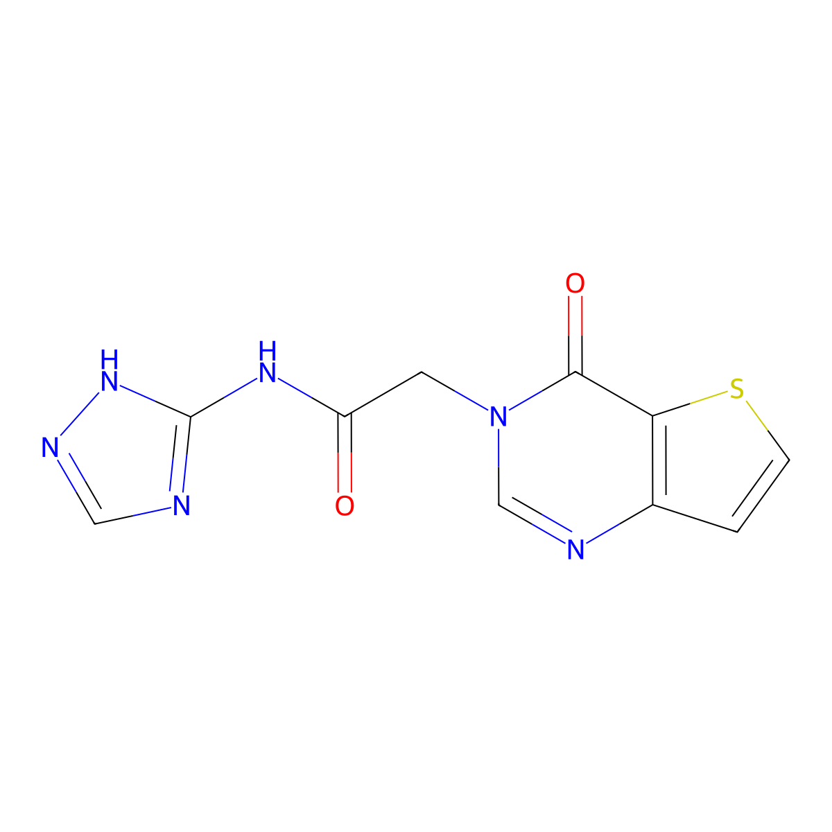 2-(4-oxothieno[3,2-d]pyrimidin-3(4H)-yl)-N-(1H-1,2,4-triazol-3-yl)acetamide molecular structure, CAS 1630832-22-2