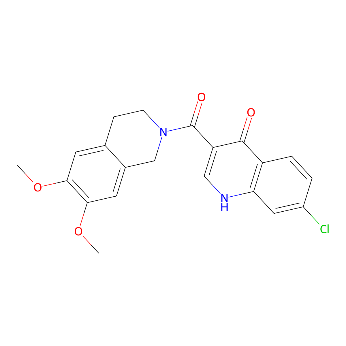 (7-chloro-4-hydroxyquinolin-3-yl)(6,7-dimethoxy-3,4-dihydroisoquinolin-2(1H)-yl)methanone molecular structure, CAS 1630832-23-3