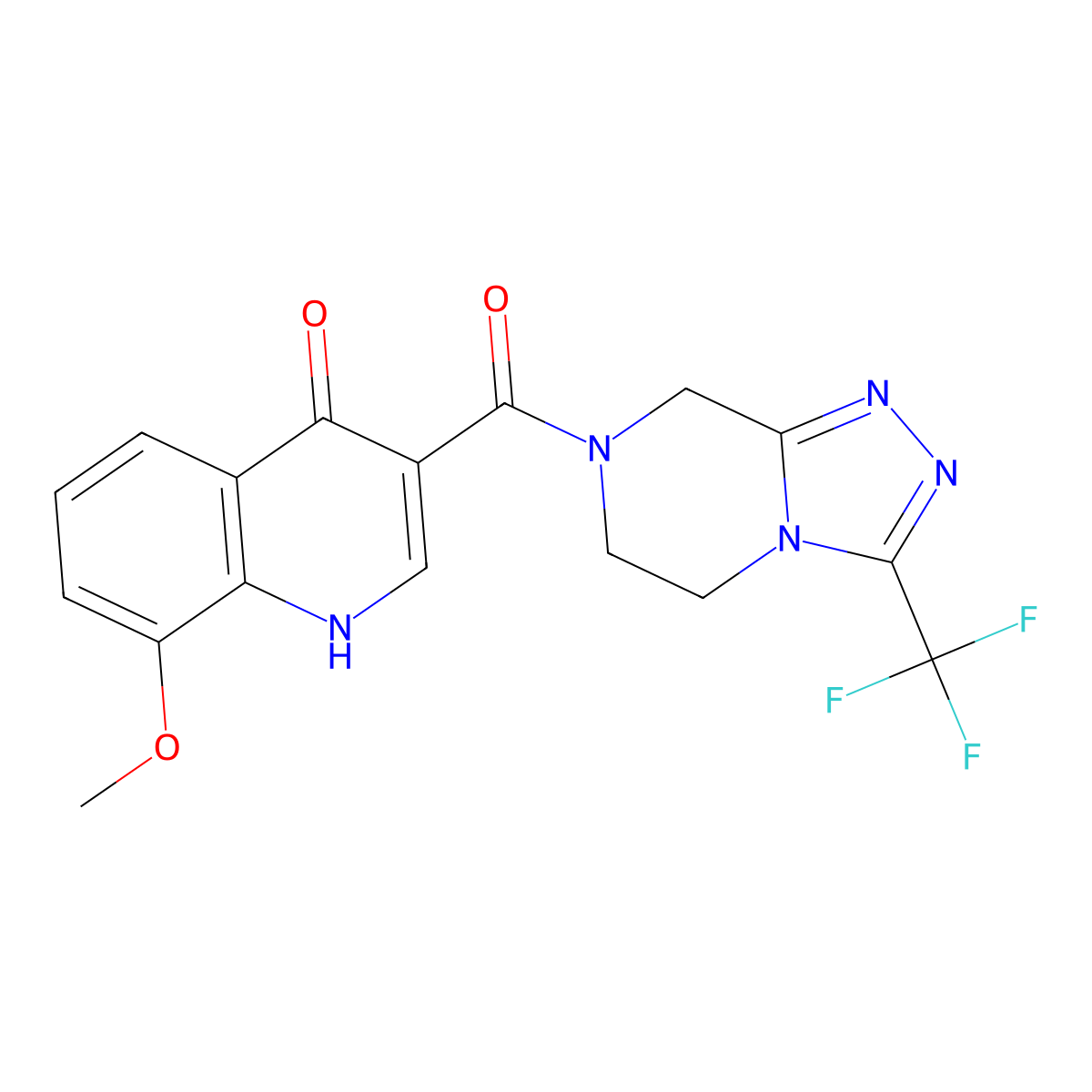 (4-hydroxy-8-methoxyquinolin-3-yl)[3-(trifluoromethyl)-5,6-dihydro[1,2,4]triazolo[4,3-a]pyrazin-7(8H)-yl]methanone molecular structure, CAS 1630832-73-3