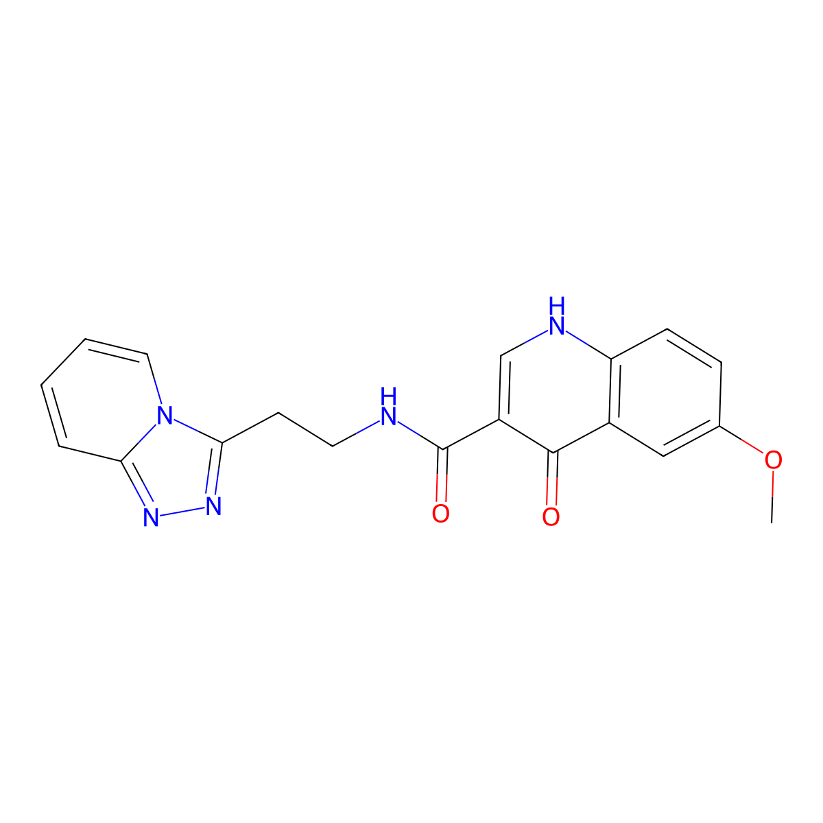 4-hydroxy-6-methoxy-N-[2-([1,2,4]triazolo[4,3-a]pyridin-3-yl)ethyl]quinoline-3-carboxamide molecular structure, CAS 1630832-86-8