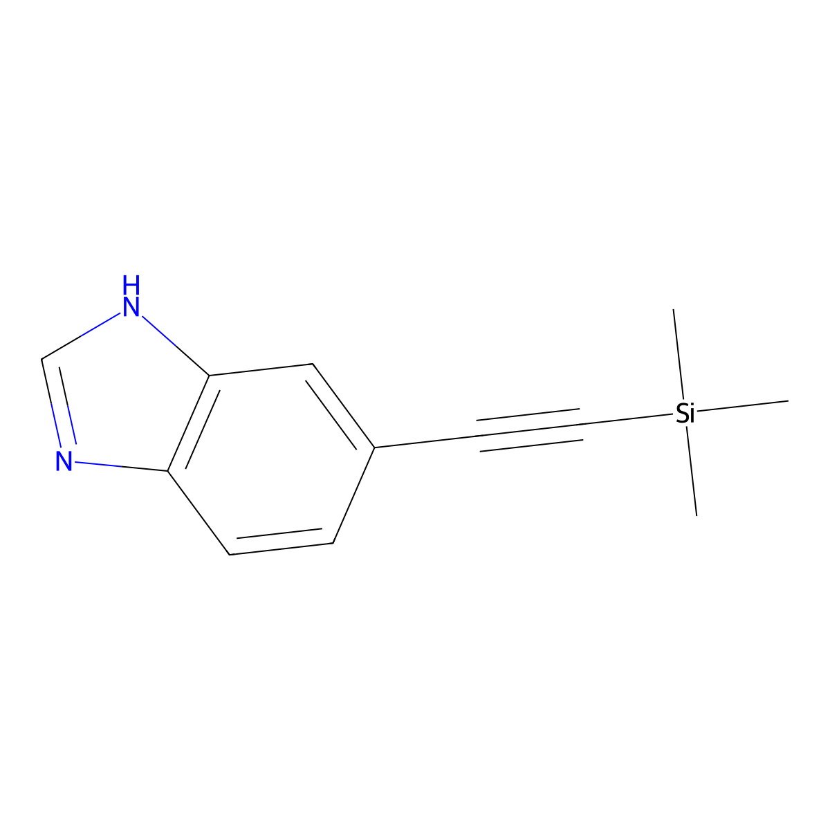 5-((trimethylsilyl)ethynyl)-1H-benzo[d]imidazole molecular structure, CAS 1630833-72-5