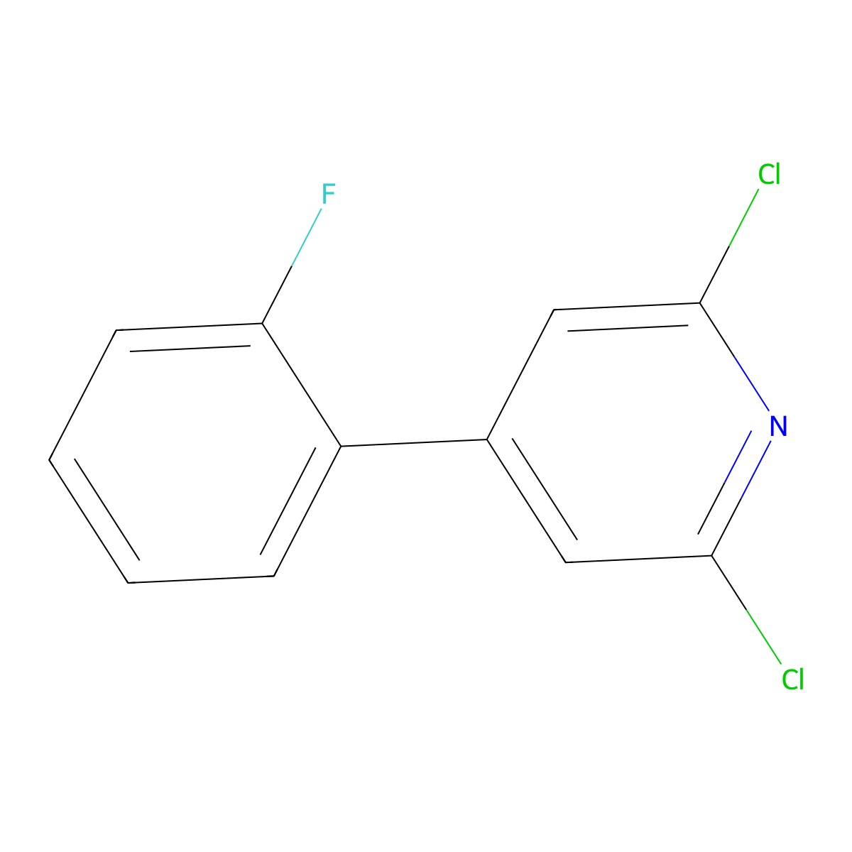 2,6-Dichloro-4-(2-fluorophenyl)pyridine molecular structure, CAS 1630833-90-7