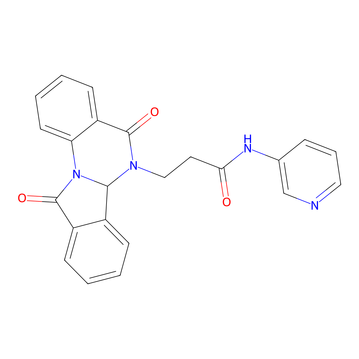 3-(5,11-dioxo-6a,11-dihydroisoindolo[2,1-a]quinazolin-6(5H)-yl)-N-(pyridin-3-yl)propanamide molecular structure, CAS 1630834-99-9