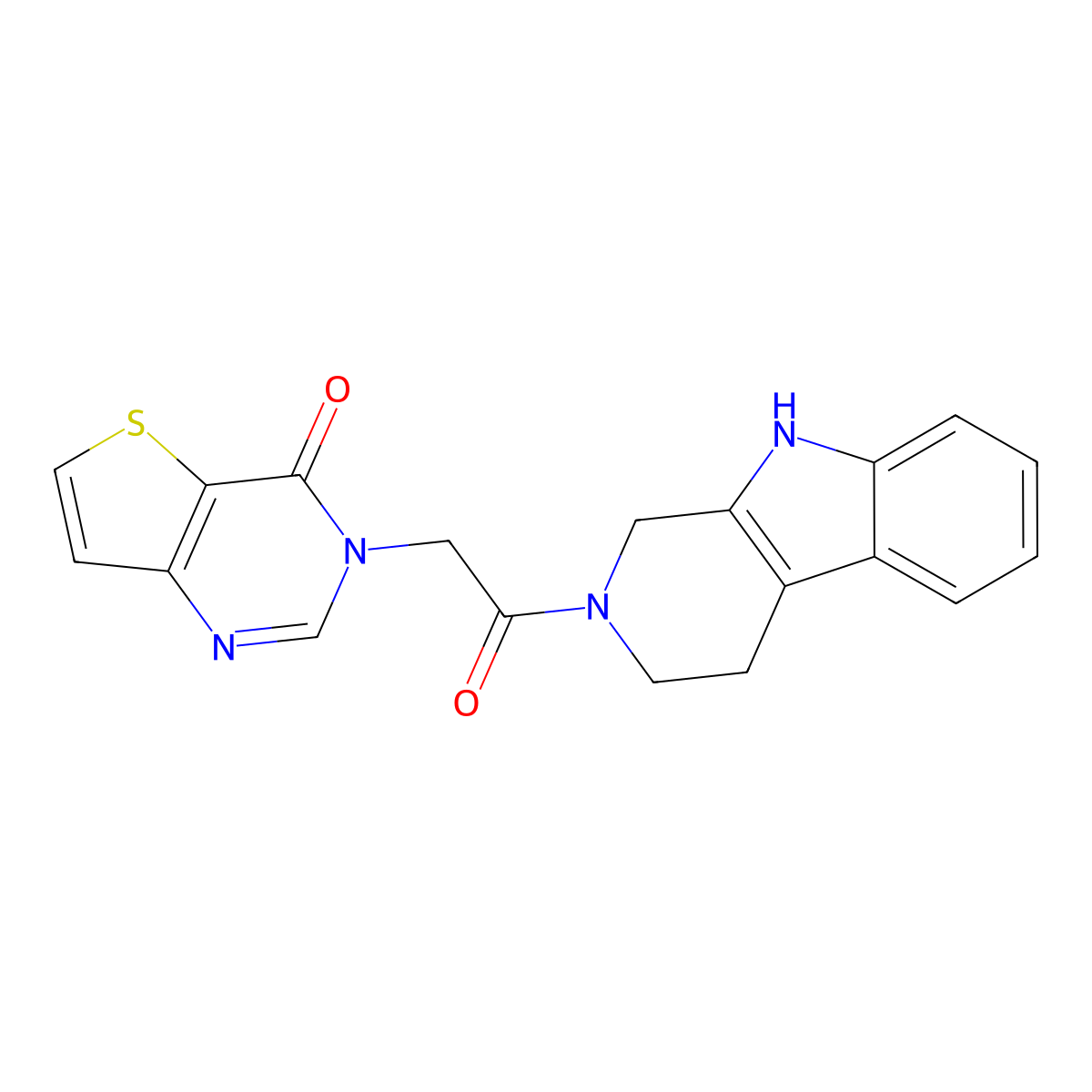 3-[2-oxo-2-(1,3,4,9-tetrahydro-2H-beta-carbolin-2-yl)ethyl]thieno[3,2-d]pyrimidin-4(3H)-one molecular structure, CAS 1630835-15-2
