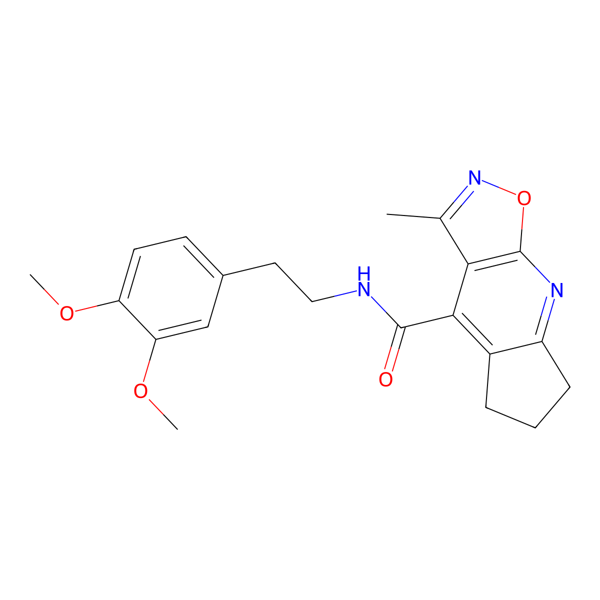 N-[2-(3,4-dimethoxyphenyl)ethyl]-3-methyl-6,7-dihydro-5H-cyclopenta[b][1,2]oxazolo[4,5-e]pyridine-4-carboxamide molecular structure, CAS 1630835-61-8
