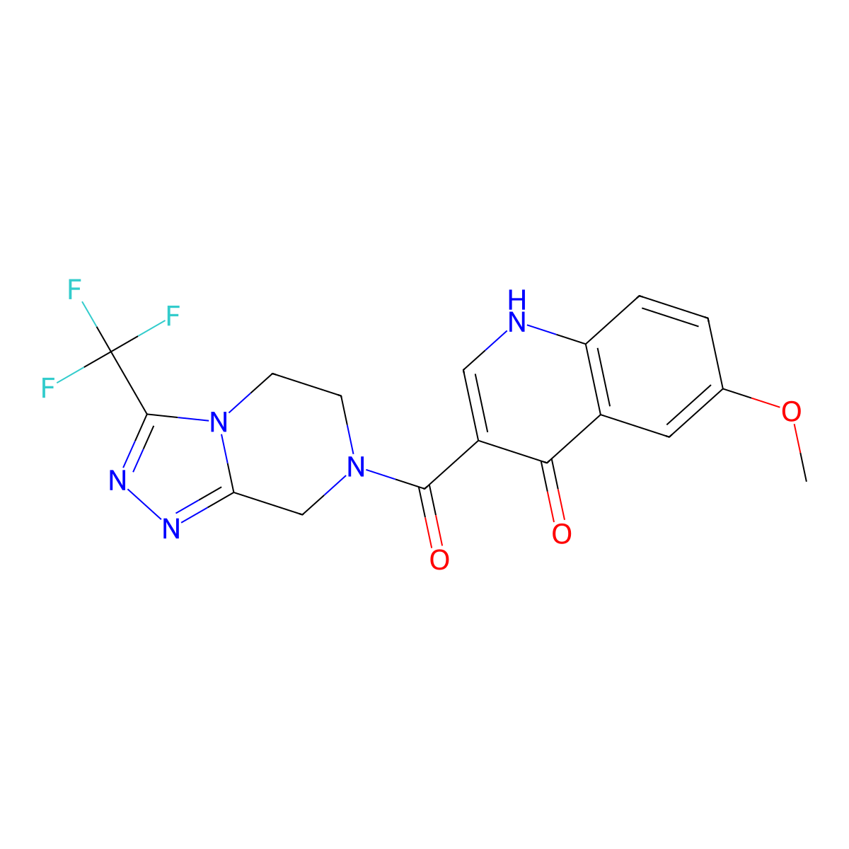 (4-hydroxy-6-methoxyquinolin-3-yl)[3-(trifluoromethyl)-5,6-dihydro[1,2,4]triazolo[4,3-a]pyrazin-7(8H)-yl]methanone molecular structure, CAS 1630835-78-7