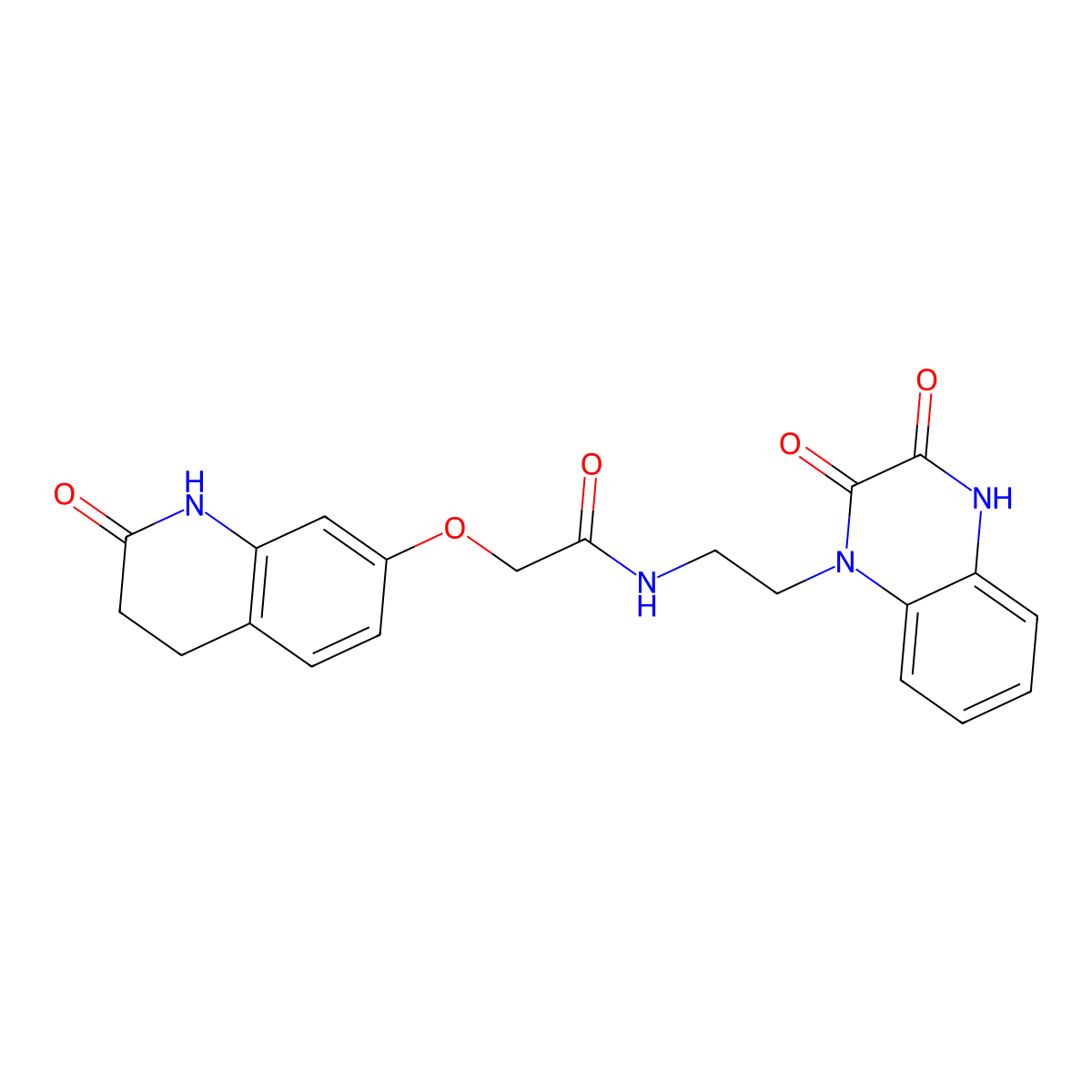 2-[(2-hydroxy-3,4-dihydroquinolin-7-yl)oxy]-N-[2-(3-hydroxy-2-oxoquinoxalin-1(2H)-yl)ethyl]acetamide molecular structure, CAS 1630836-51-9
