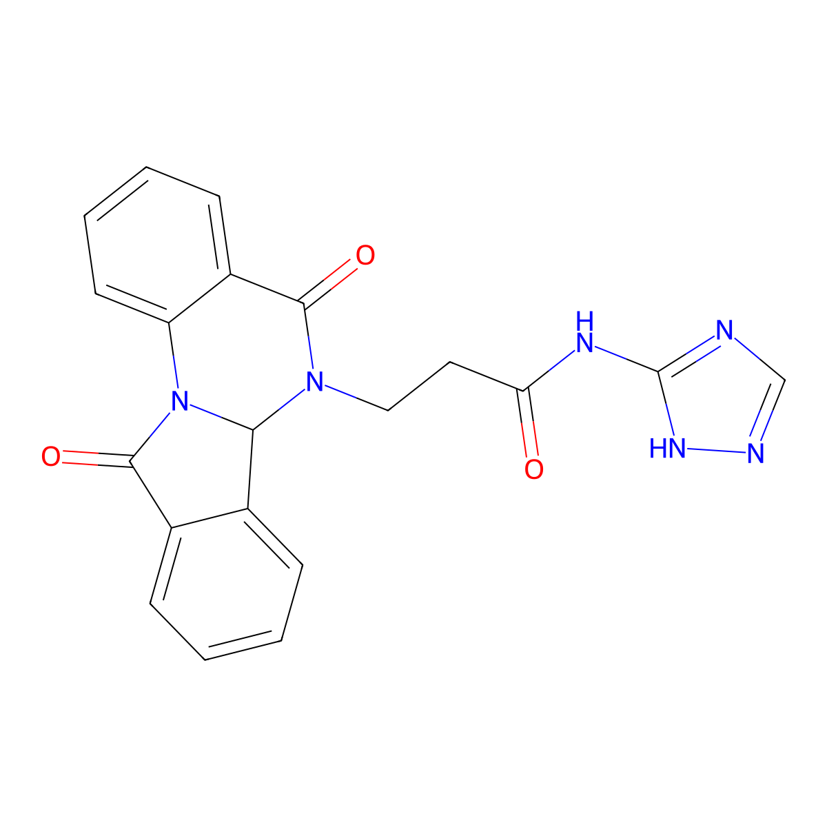 3-(5,11-dioxo-6a,11-dihydroisoindolo[2,1-a]quinazolin-6(5H)-yl)-N-(4H-1,2,4-triazol-3-yl)propanamide molecular structure, CAS 1630836-82-6