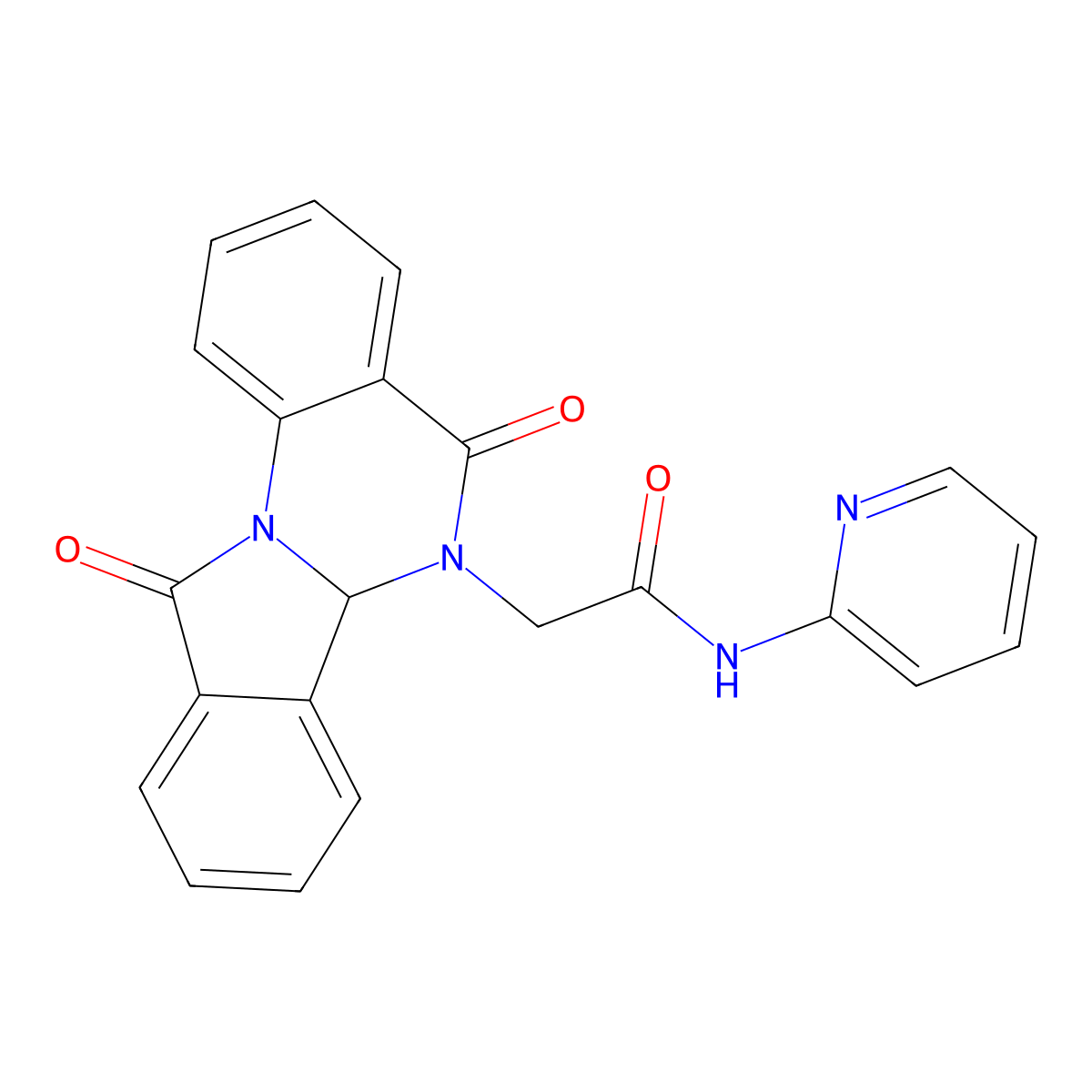 2-(5,11-dioxo-6a,11-dihydroisoindolo[2,1-a]quinazolin-6(5H)-yl)-N-(pyridin-2-yl)acetamide molecular structure, CAS 1630837-01-2