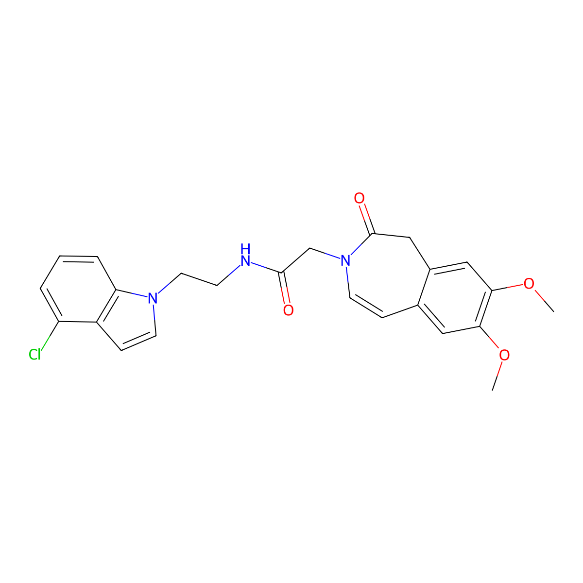N-[2-(4-chloro-1H-indol-1-yl)ethyl]-2-(7,8-dimethoxy-2-oxo-1,2-dihydro-3H-3-benzazepin-3-yl)acetamide molecular structure, CAS 1630840-45-7