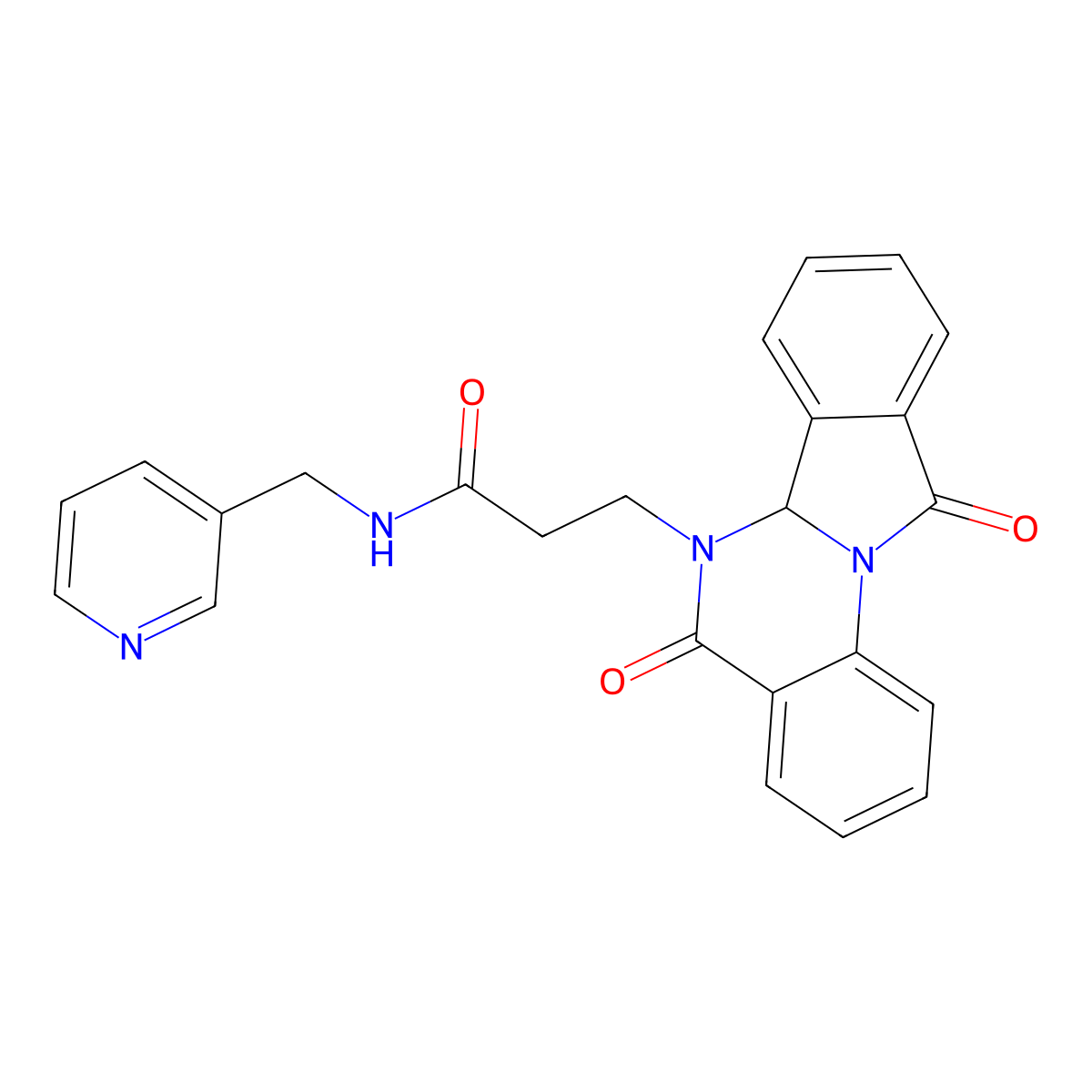 3-(5,11-dioxo-6a,11-dihydroisoindolo[2,1-a]quinazolin-6(5H)-yl)-N-(pyridin-3-ylmethyl)propanamide molecular structure, CAS 1630840-73-1
