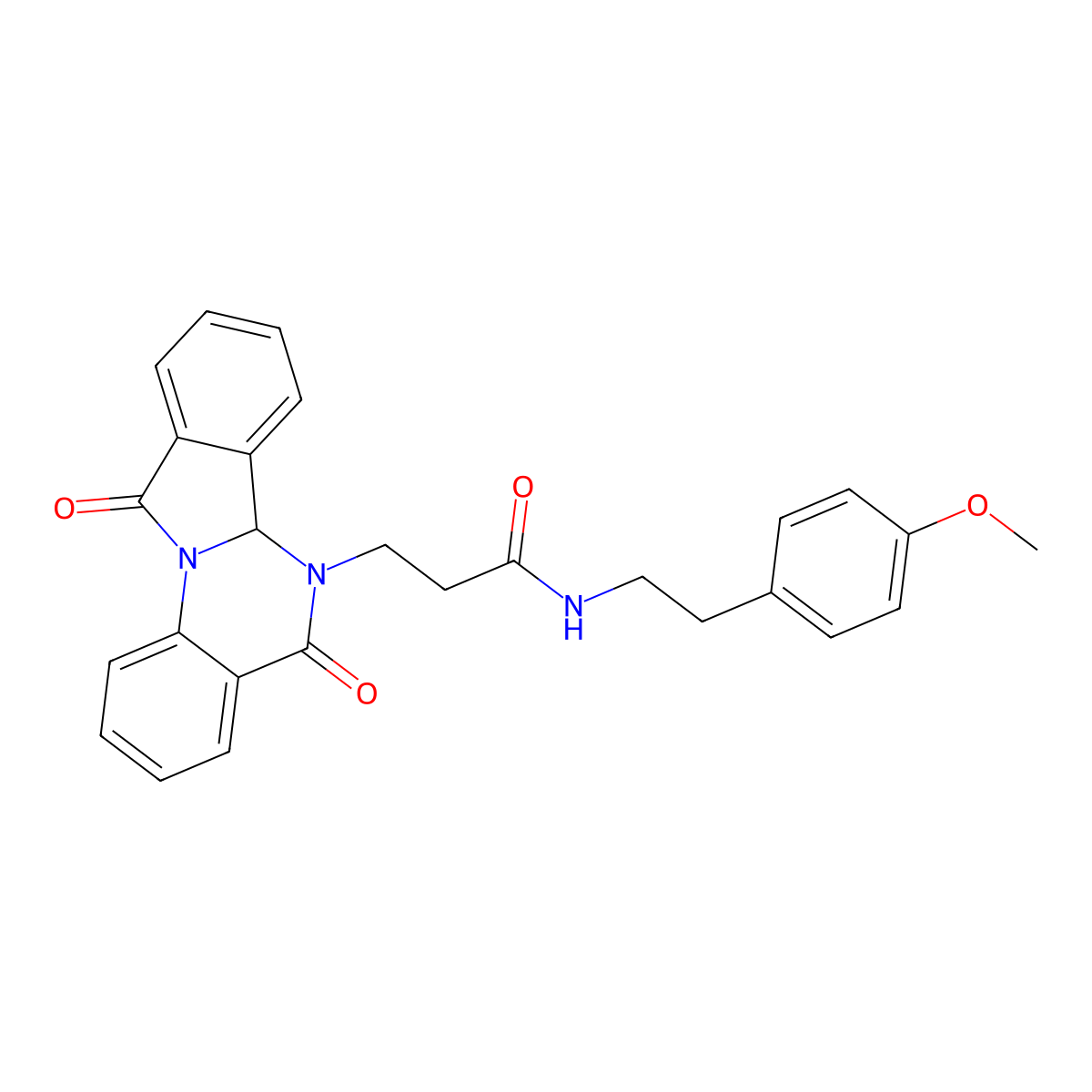 3-(5,11-dioxo-6a,11-dihydroisoindolo[2,1-a]quinazolin-6(5H)-yl)-N-[2-(4-methoxyphenyl)ethyl]propanamide molecular structure, CAS 1630840-83-3
