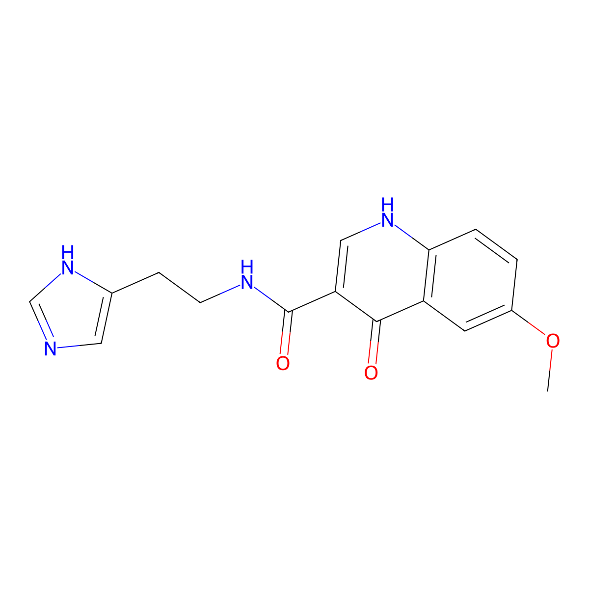 4-hydroxy-N-[2-(1H-imidazol-4-yl)ethyl]-6-methoxyquinoline-3-carboxamide molecular structure, CAS 1630840-91-3