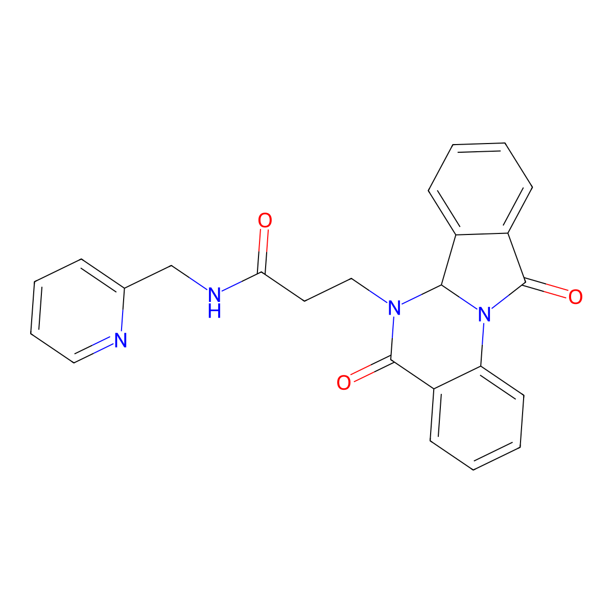 3-(5,11-dioxo-6a,11-dihydroisoindolo[2,1-a]quinazolin-6(5H)-yl)-N-(pyridin-2-ylmethyl)propanamide molecular structure, CAS 1630840-92-4