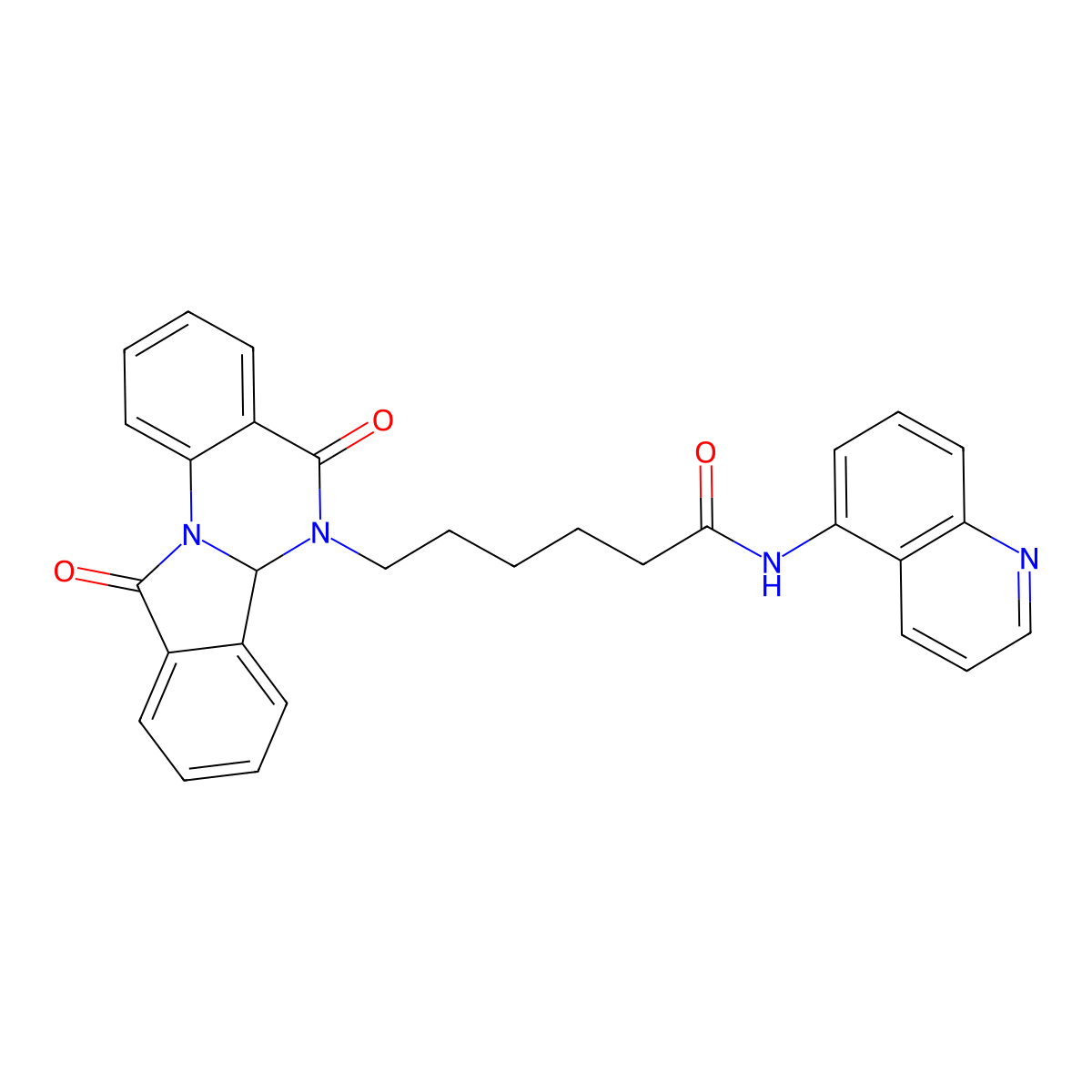 6-(5,11-dioxo-6a,11-dihydroisoindolo[2,1-a]quinazolin-6(5H)-yl)-N-(quinolin-5-yl)hexanamide molecular structure, CAS 1630841-00-7