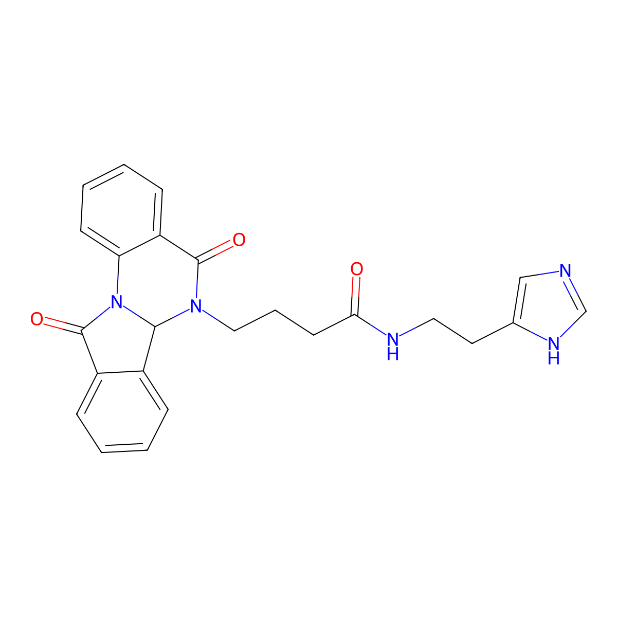 4-(5,11-dioxo-6a,11-dihydroisoindolo[2,1-a]quinazolin-6(5H)-yl)-N-[2-(1H-imidazol-4-yl)ethyl]butanamide molecular structure, CAS 1630841-06-3