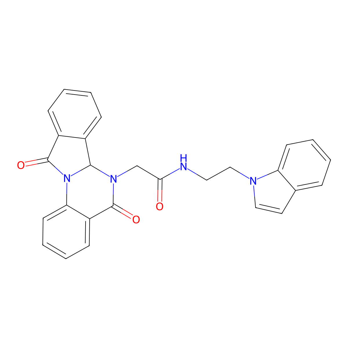 2-(5,11-dioxo-6a,11-dihydroisoindolo[2,1-a]quinazolin-6(5H)-yl)-N-[2-(1H-indol-1-yl)ethyl]acetamide molecular structure, CAS 1630841-14-3